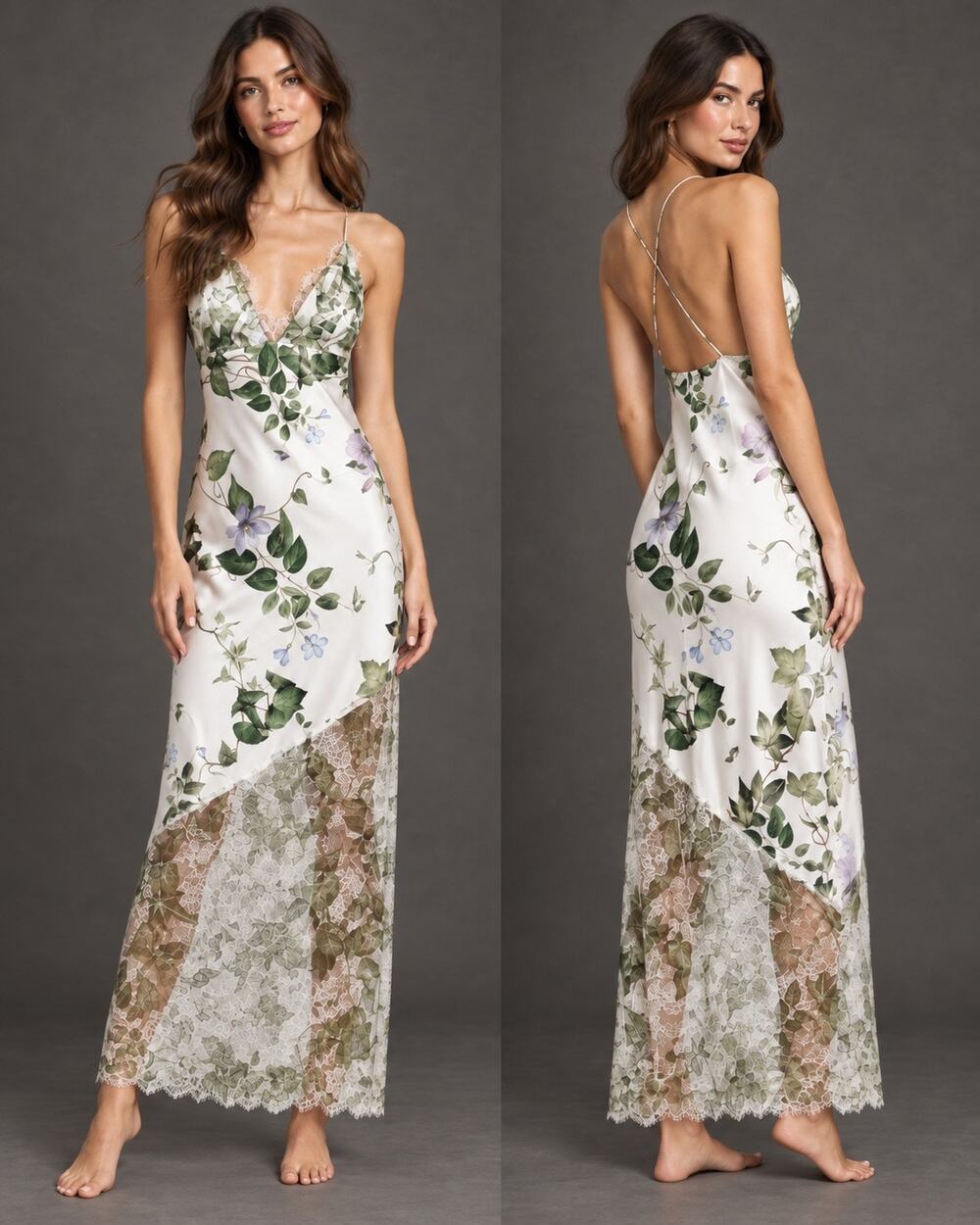 Alice + Olivia Claudia Ivy Romance Open Back Floral Maxi Dress Size 2